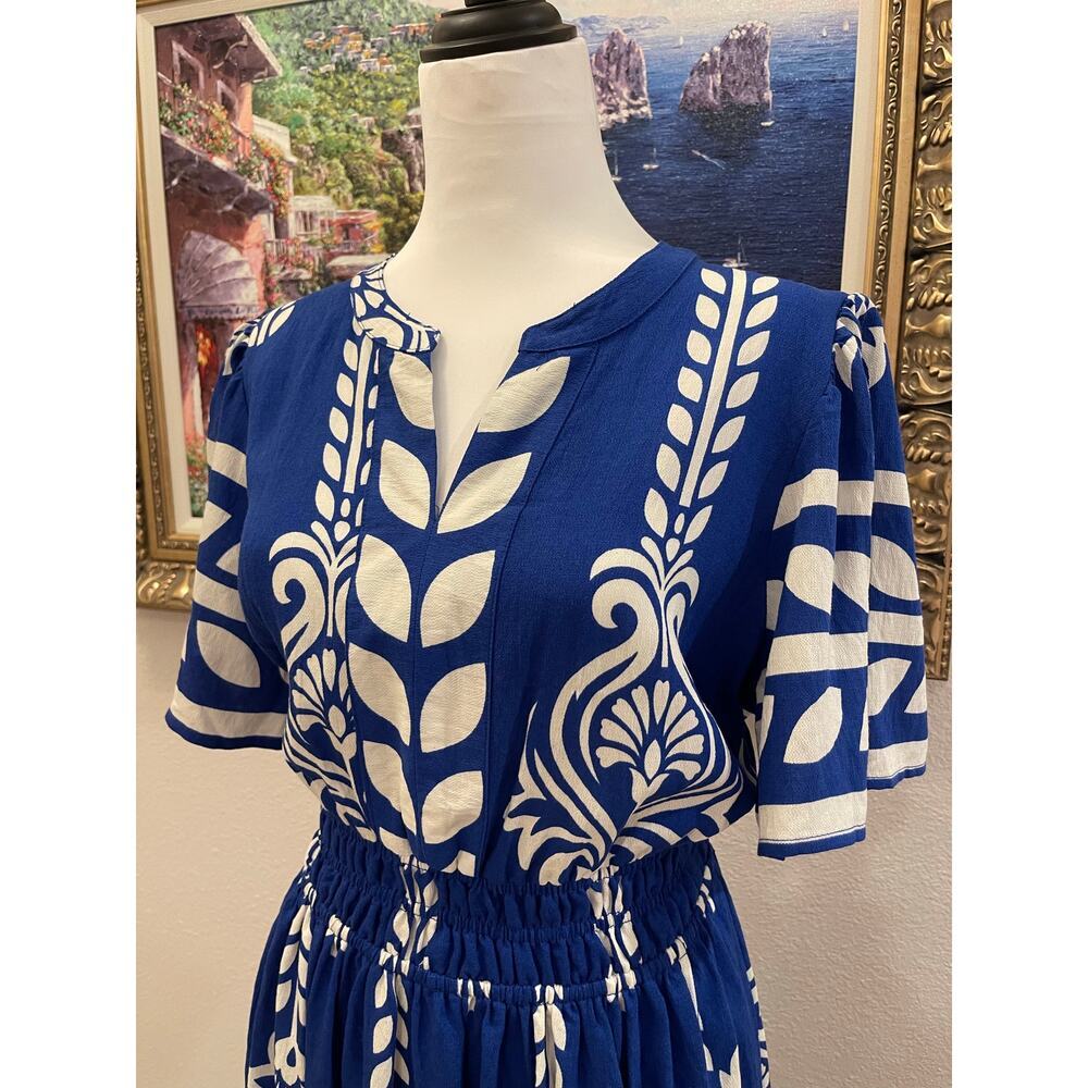 Umgee Boho Peplum Smocked Waist Dress - Picture 4 of 4